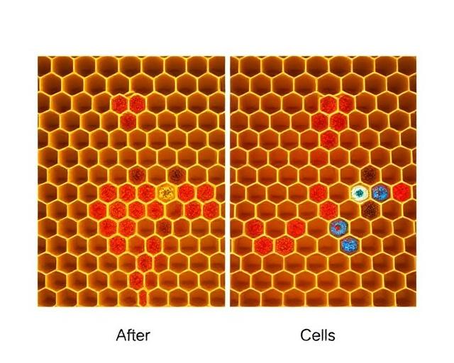 Honeycomb frame with AI mite detection overlay